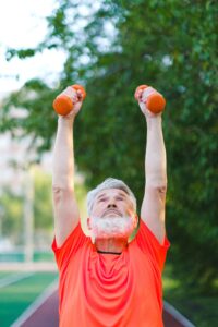 Man carrying weights